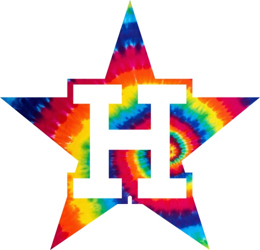 Houston Astros rainbow spiral tie-dye logo vinyl decal